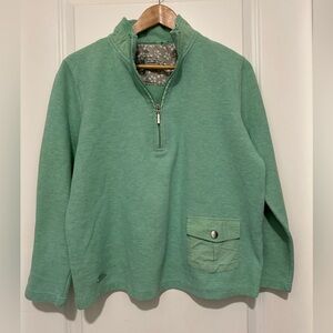 Women’s Green Quarter-Zip Long Sleeve Sweater Size Large